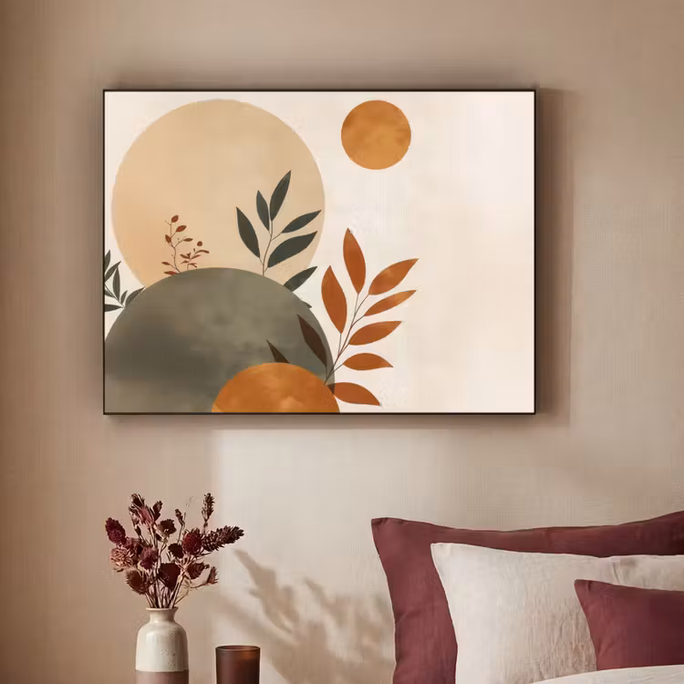 Art Frame - Vormen - Rond - Bladeren - Beige — 3