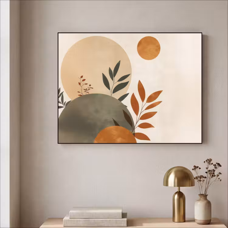 Art Frame - Vormen - Rond - Bladeren - Beige — 5