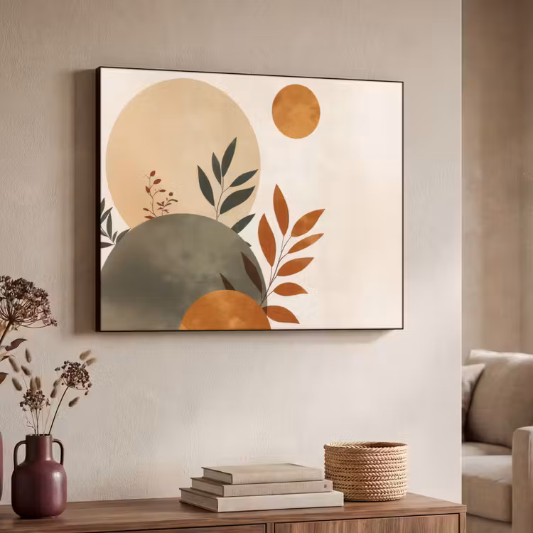 Art Frame - Vormen - Rond - Bladeren - Beige — 7