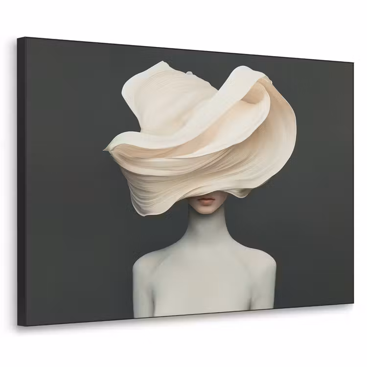 Art Frame - Vrouw - Beige - hoed — 1
