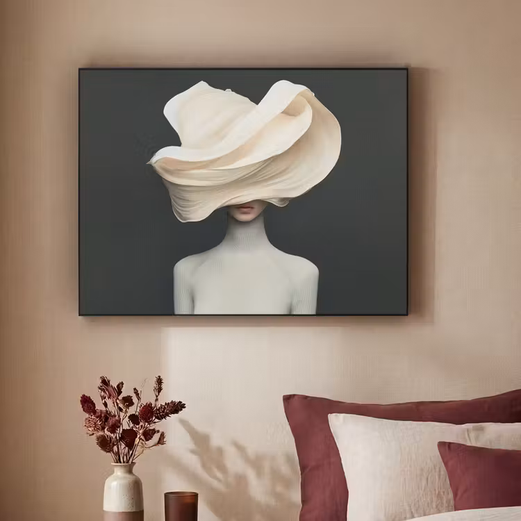 Art Frame - Vrouw - Beige - hoed — 3