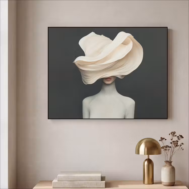 Art Frame - Vrouw - Beige - hoed — 5