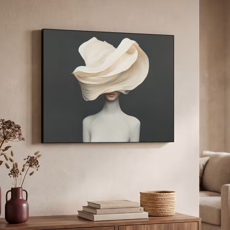 Art Frame - Vrouw - Beige - hoed — 7