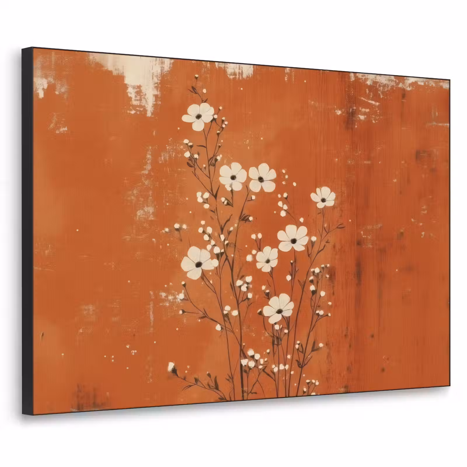 Art Frame - Bloemen - Wit - Subtiel - Roestkleur — 1