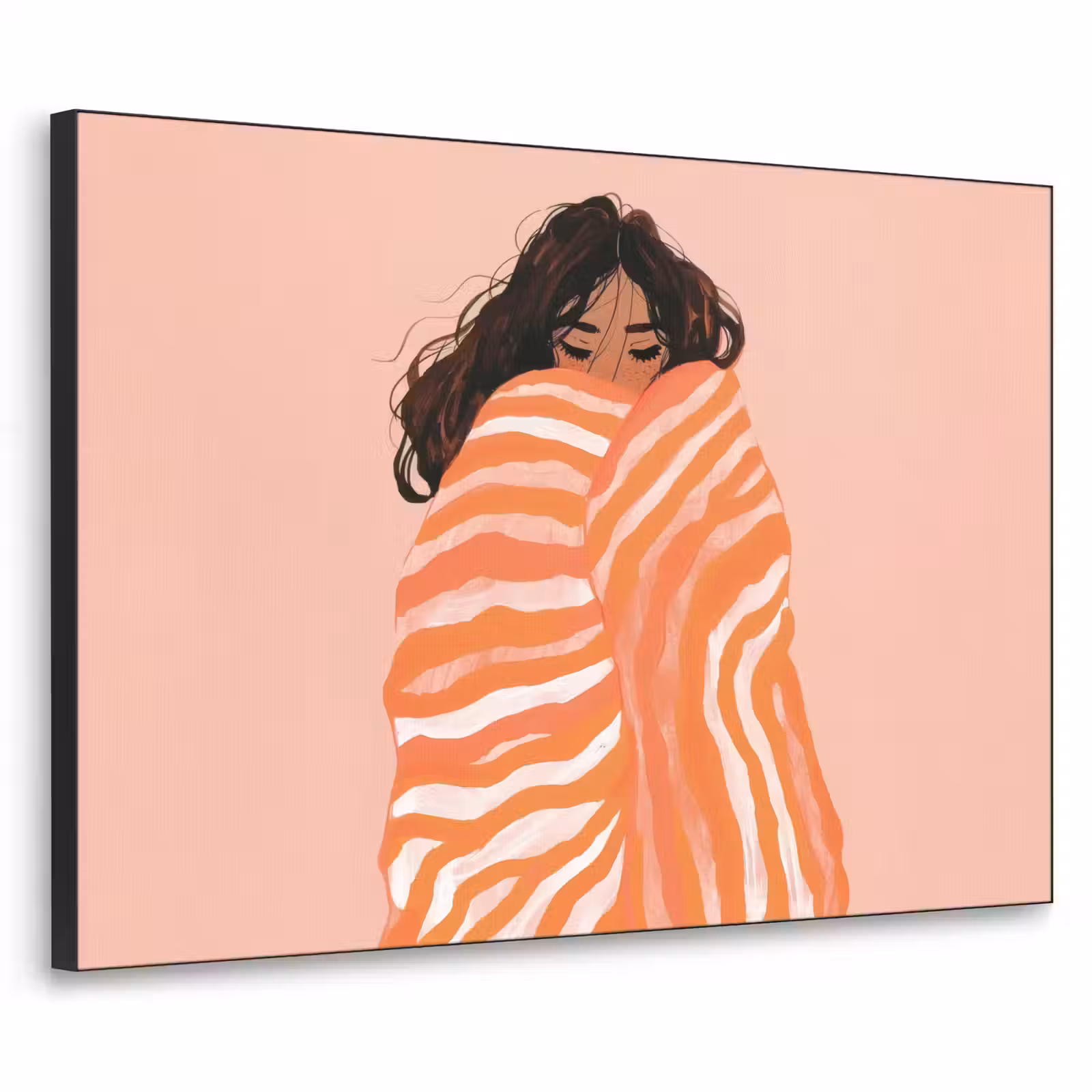 Art Frame - Meisje - Deken - Gestreept - Oranje — 1