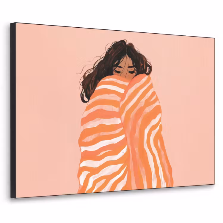 Art Frame - Meisje - Deken - Gestreept - Oranje — 1