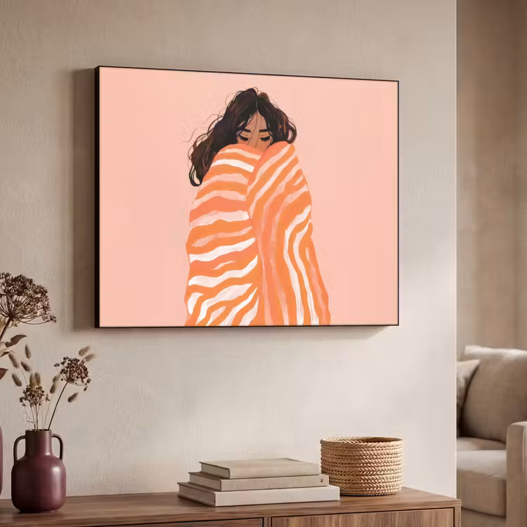 Art Frame - Meisje - Deken - Gestreept - Oranje — 7