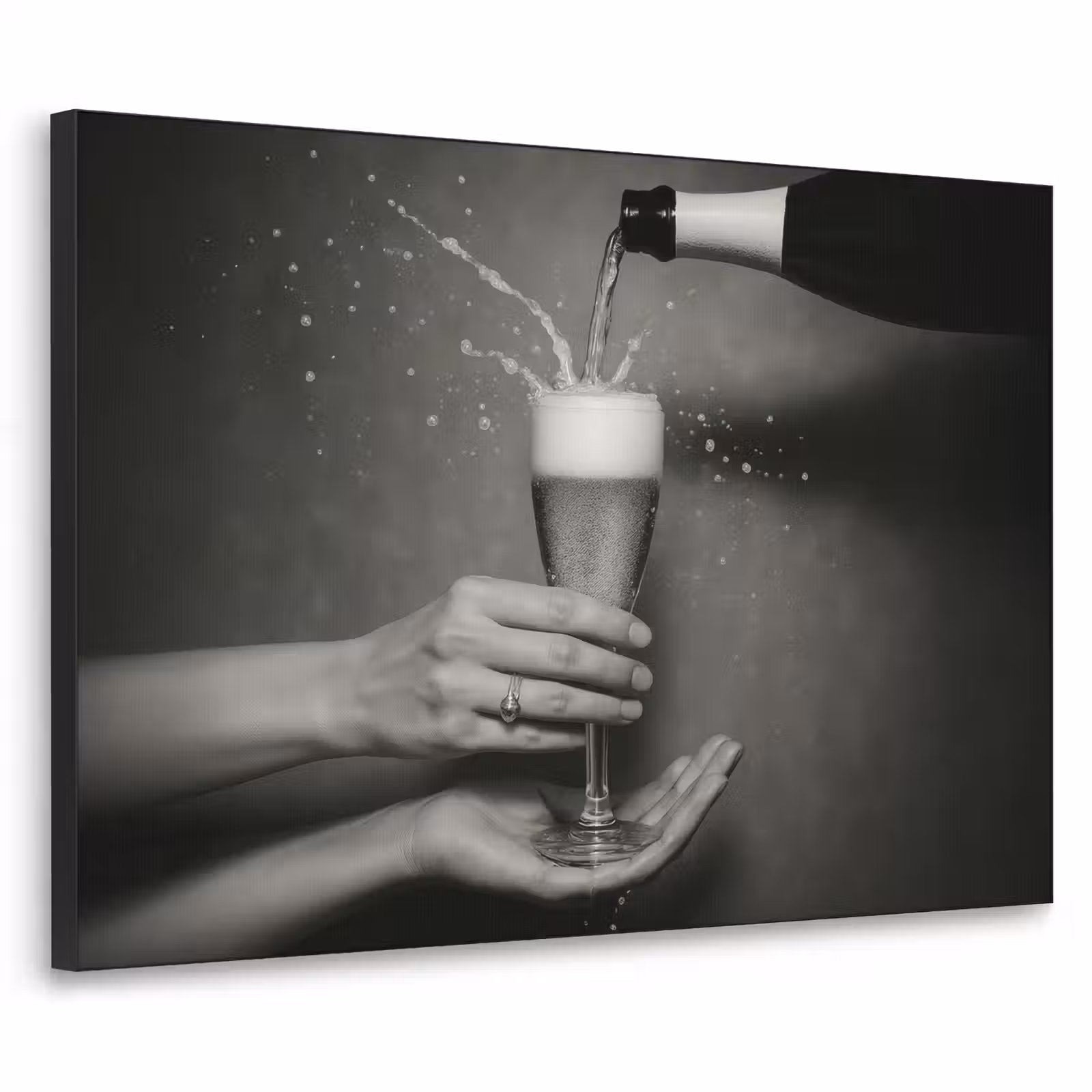 Art Frame - Champagnefles - Glas - Minimalistisch - Spetters — 1