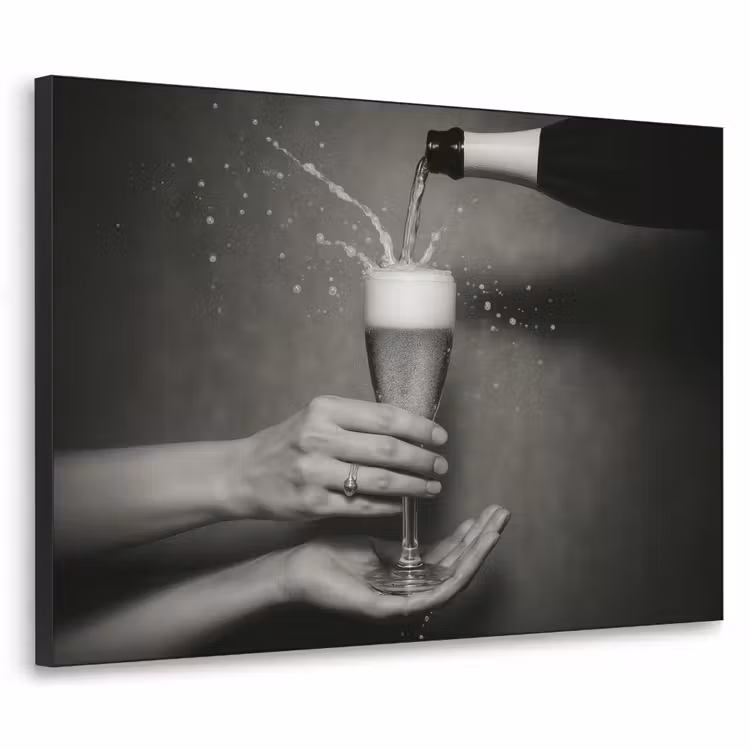 Art Frame - Champagnefles - Glas - Minimalistisch - Spetters — 1