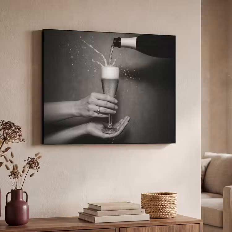 Art Frame - Champagnefles - Glas - Minimalistisch - Spetters — 7