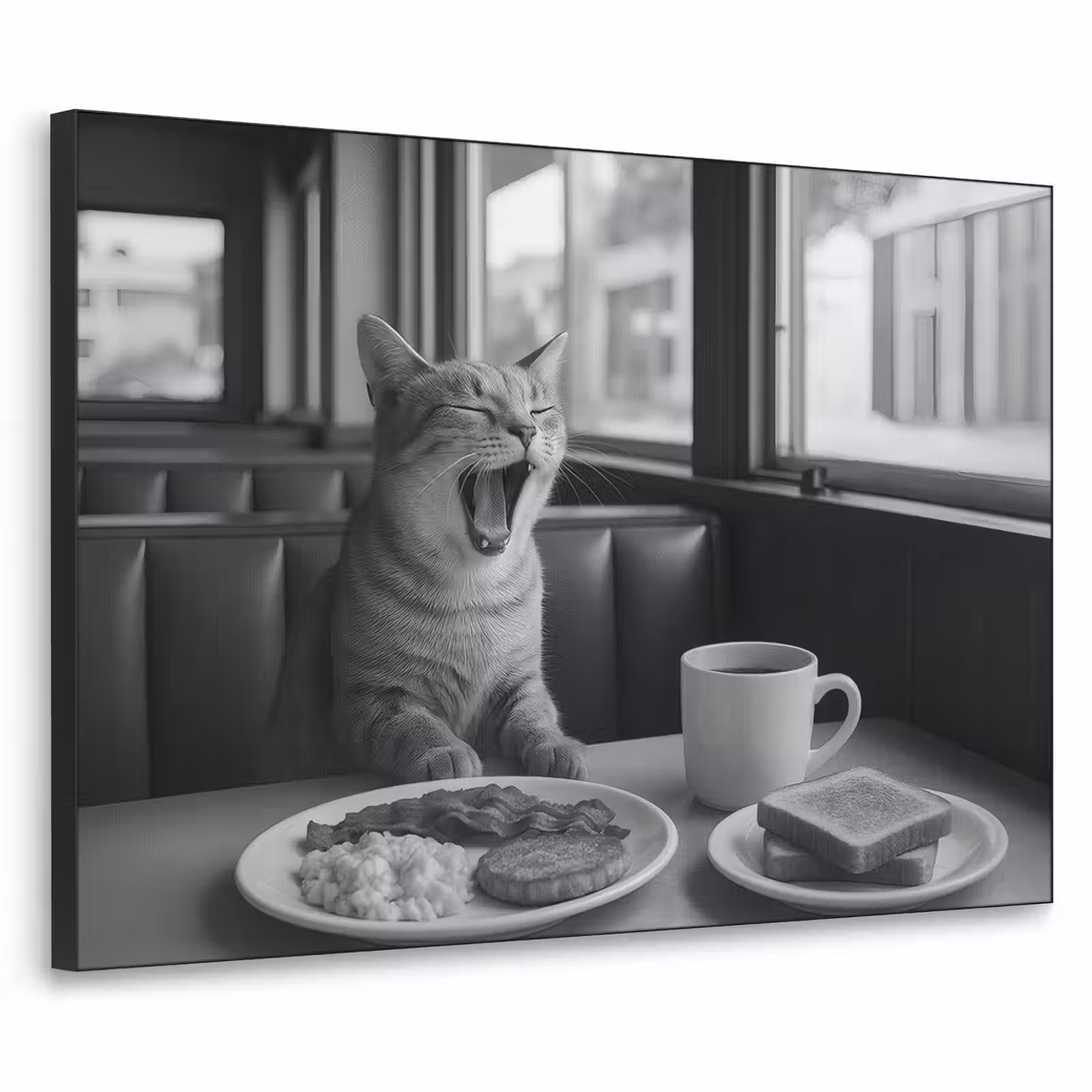 Art Frame - Kat - Koffie - Brood - Zwart — 1