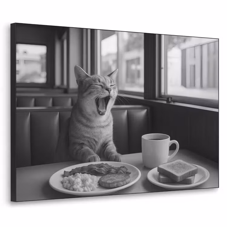 Art Frame - Kat - Koffie - Brood - Zwart — 1