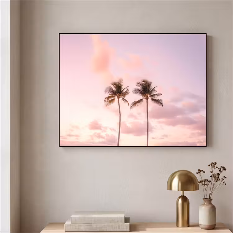 Art Frame - Palmbomen - Paars - Wolken - Lucht — 5