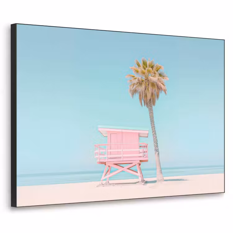 Art Frame - Palmboom - Strandhuis - Roze — 1