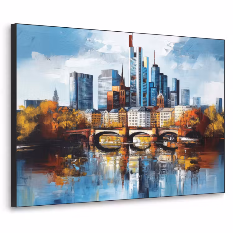 Art Frame - Bomen Frankfurt- Stad - Skyline - Brug — 1