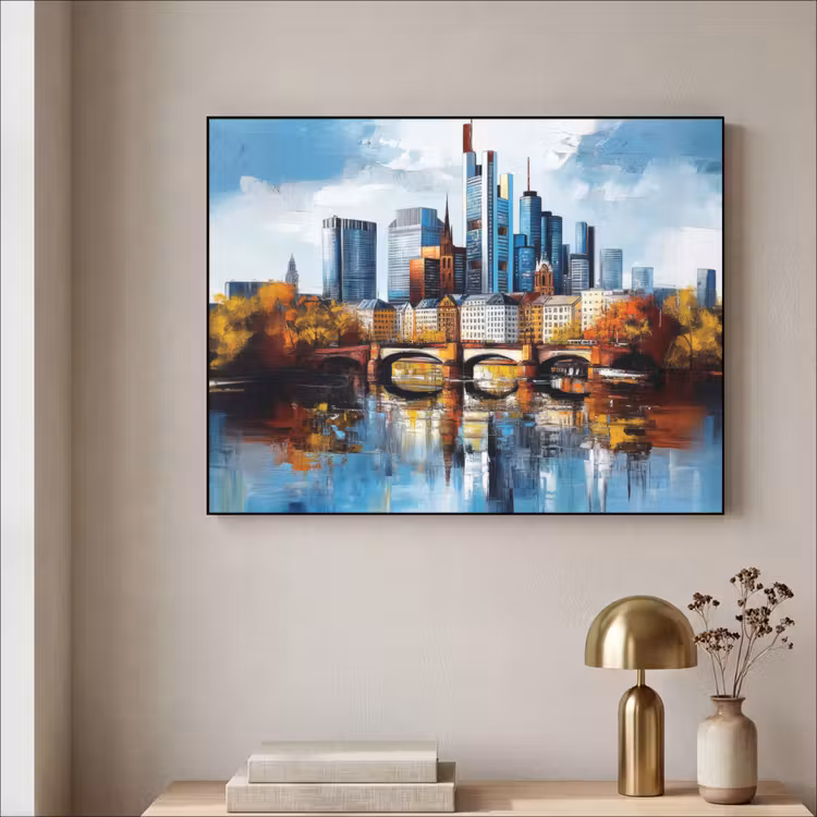 Art Frame - Bomen Frankfurt- Stad - Skyline - Brug — 5