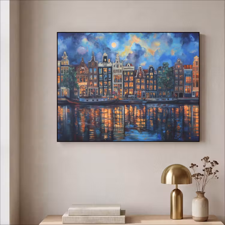 Art Frame - Grachten Amsterdam - Huizen - Stad - Kleurrijk — 5