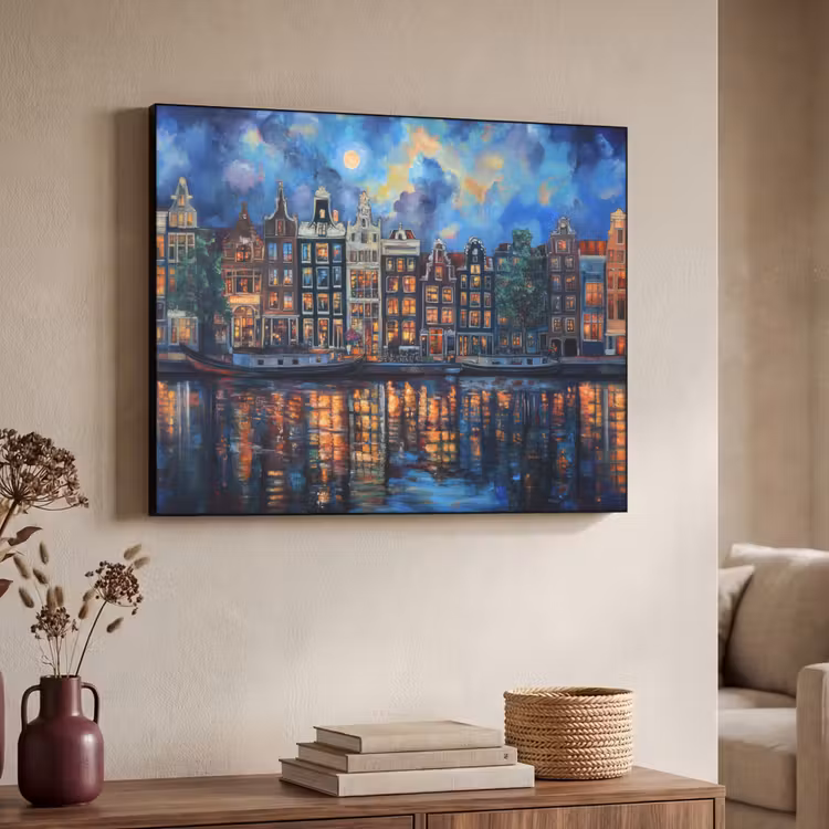 Art Frame - Grachten Amsterdam - Huizen - Stad - Kleurrijk — 7