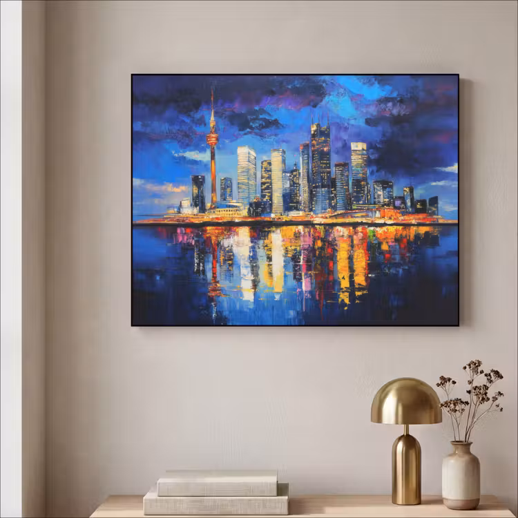 Art Frame - Skyline Toronto - Modern - Stadslicht - Blauw — 5