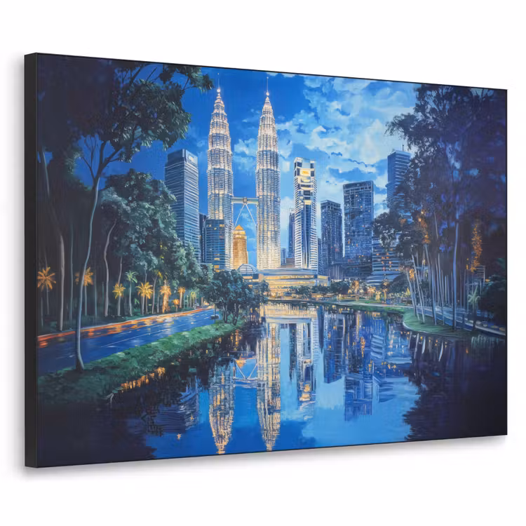 Art Frame - Stad Kuala Lumpur - Skyline - Wolkenkrabbers - Water — 1