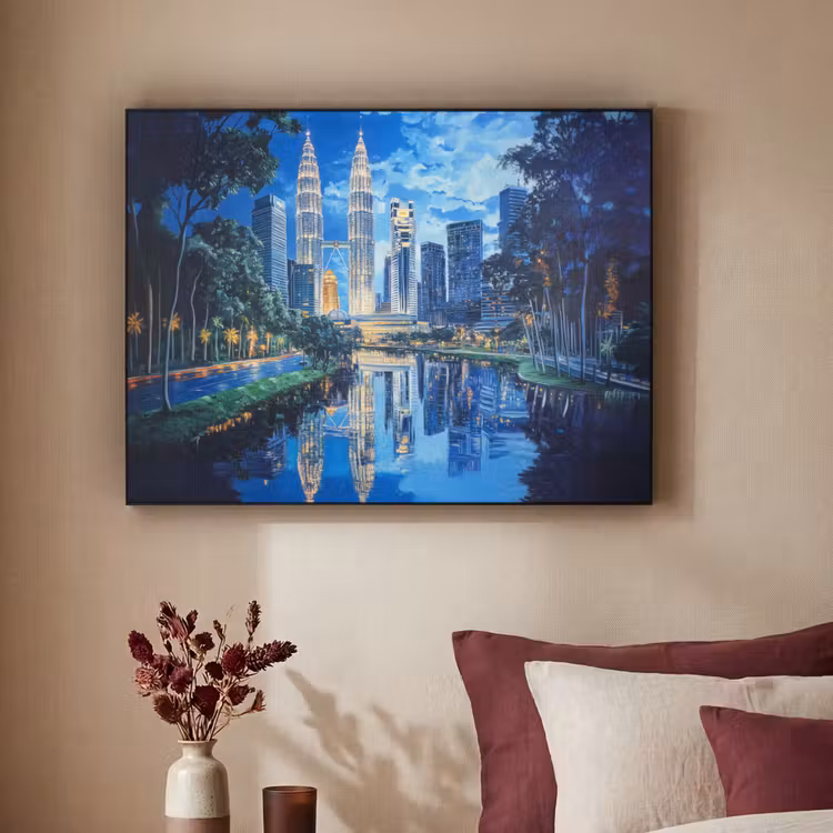 Art Frame - Stad Kuala Lumpur - Skyline - Wolkenkrabbers - Water — 3