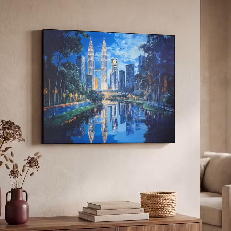 Art Frame - Stad Kuala Lumpur - Skyline - Wolkenkrabbers - Water — 7
