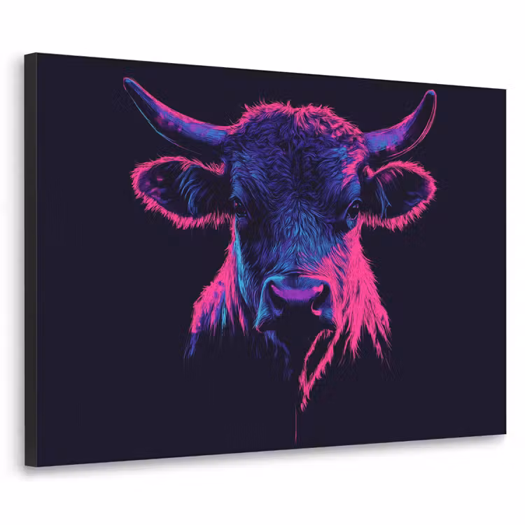 Art Frame - Stier - Neon - Zwart - Kleur — 1