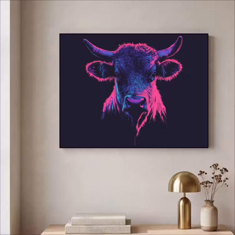 Art Frame - Stier - Neon - Zwart - Kleur — 5