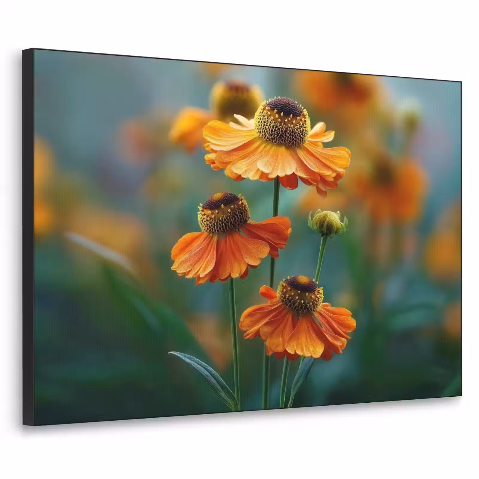 Art Frame - Oranje bloemen - Levendig - Wazige achtergrond — 1