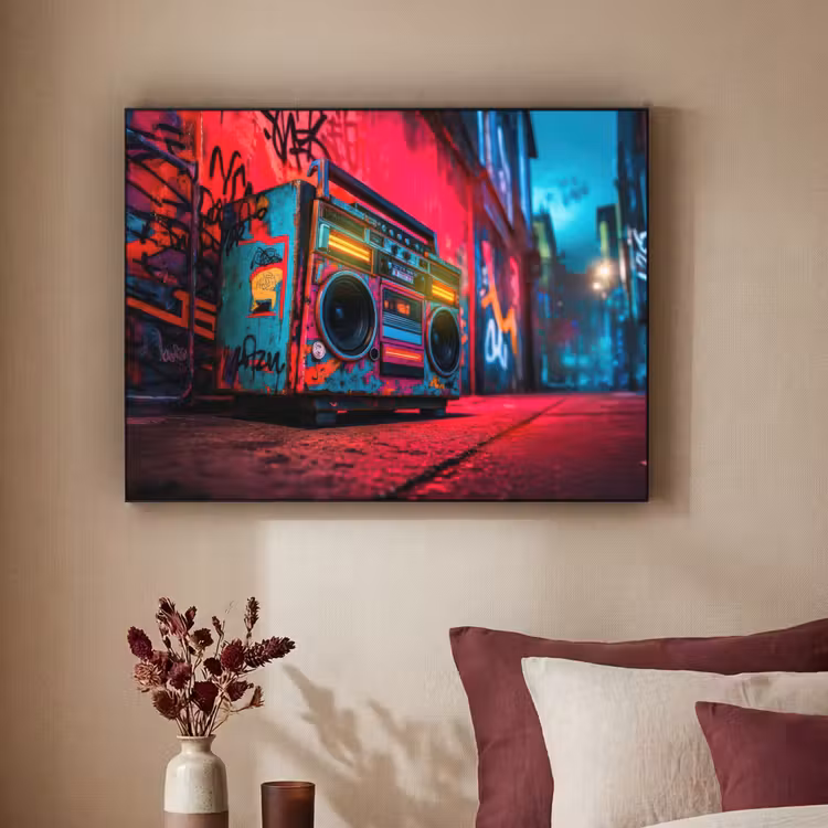 Art Frame - Boombox - Rood - Graffiti - Neon — 3