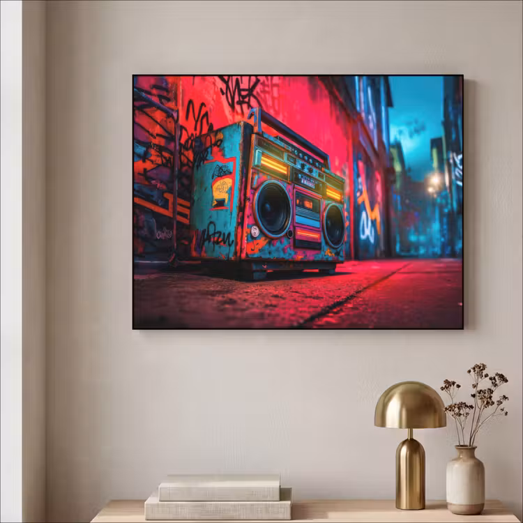 Art Frame - Boombox - Rood - Graffiti - Neon — 5