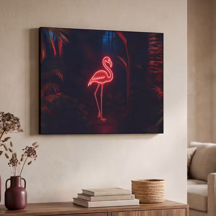 Art Frame - Flamingo - Roze - Neon - Licht — 7