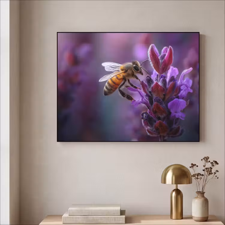 Art Frame - Honingbij - Paarse bloemen - Details — 5