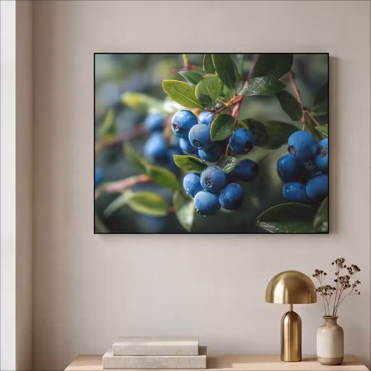 Art Frame - Blauwe bessen - Dauwdruppels - Natuurlijk licht — 5