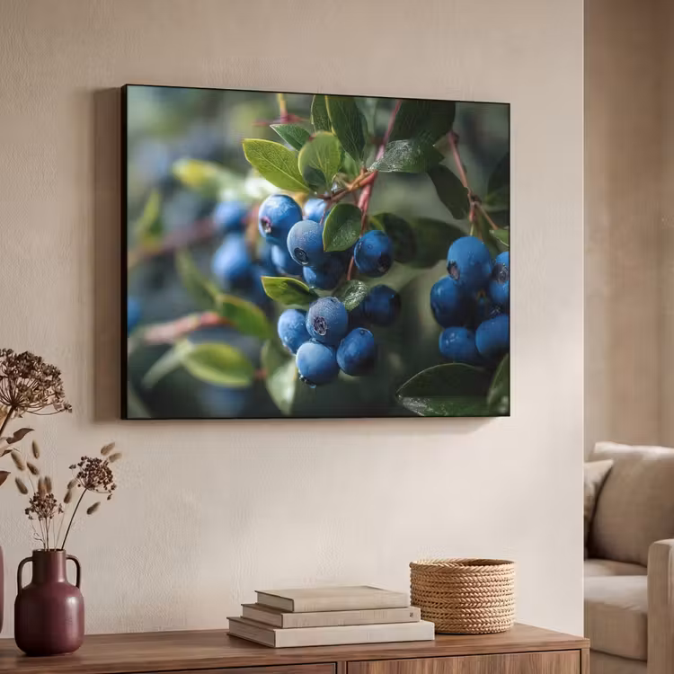 Art Frame - Blauwe bessen - Dauwdruppels - Natuurlijk licht — 7