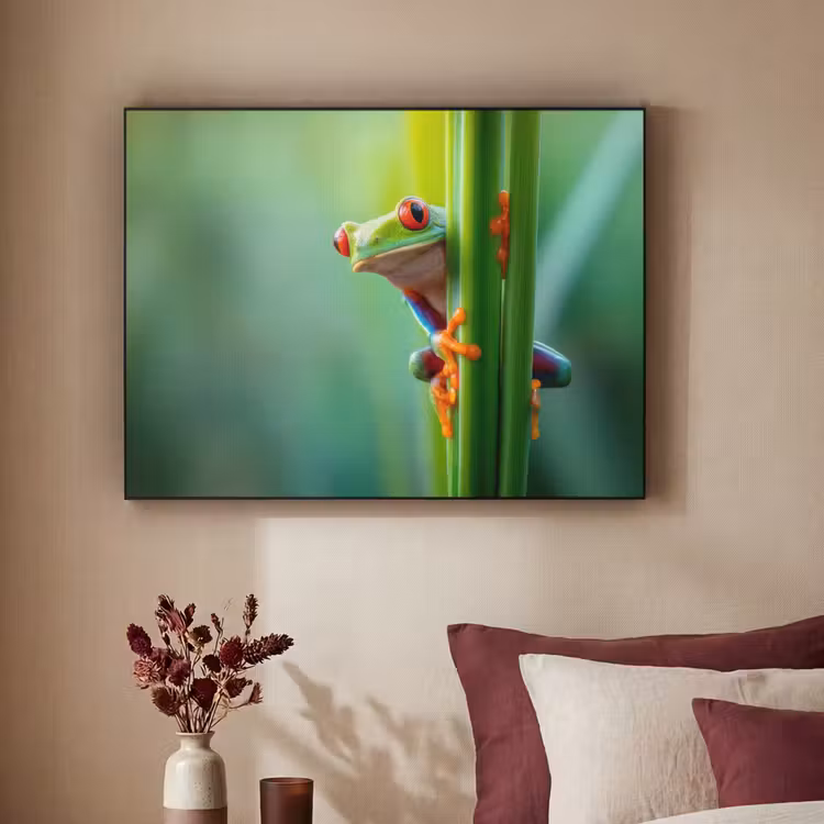 Art Frame - Groene kikker - Nieuwsgierig - Gras — 3