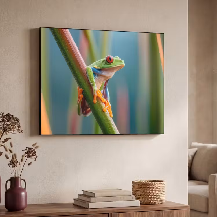 Art Frame - Kleurrijke kikker - Groene stengel - Alert — 7