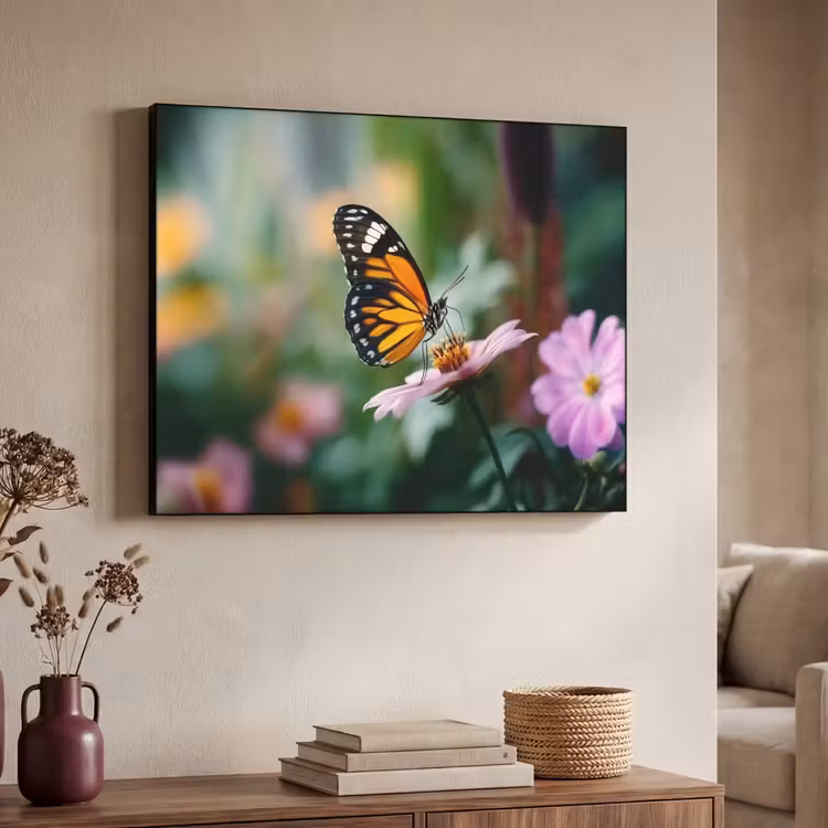 Art Frame - Roze bloemen - Vlinder - Zachte focus — 7