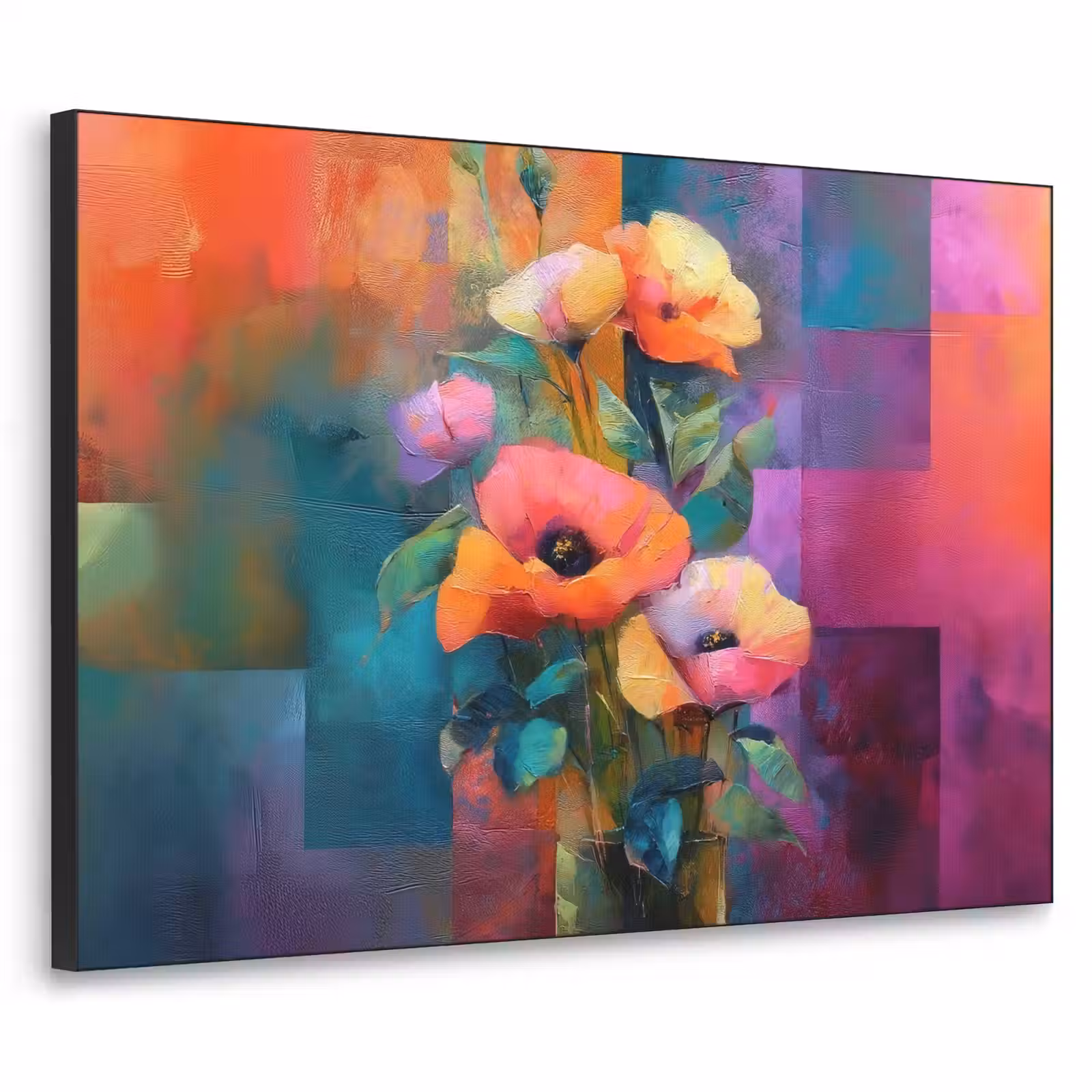 Art Frame - Geometrische kleurvlaken - Modern - Fantasiebloemen — 1