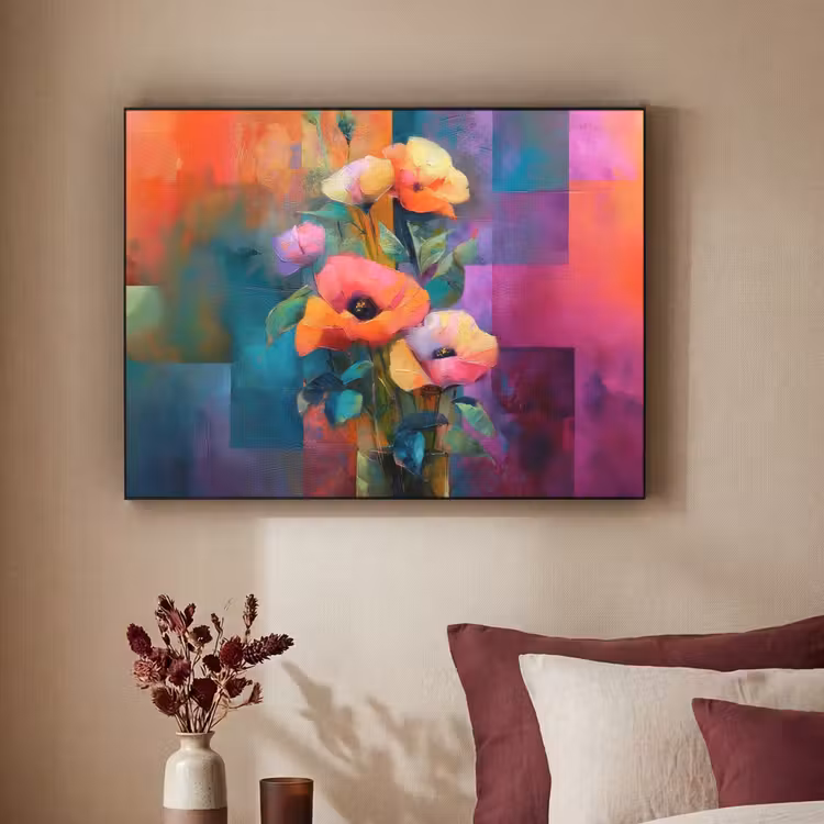 Art Frame - Geometrische kleurvlaken - Modern - Fantasiebloemen — 3