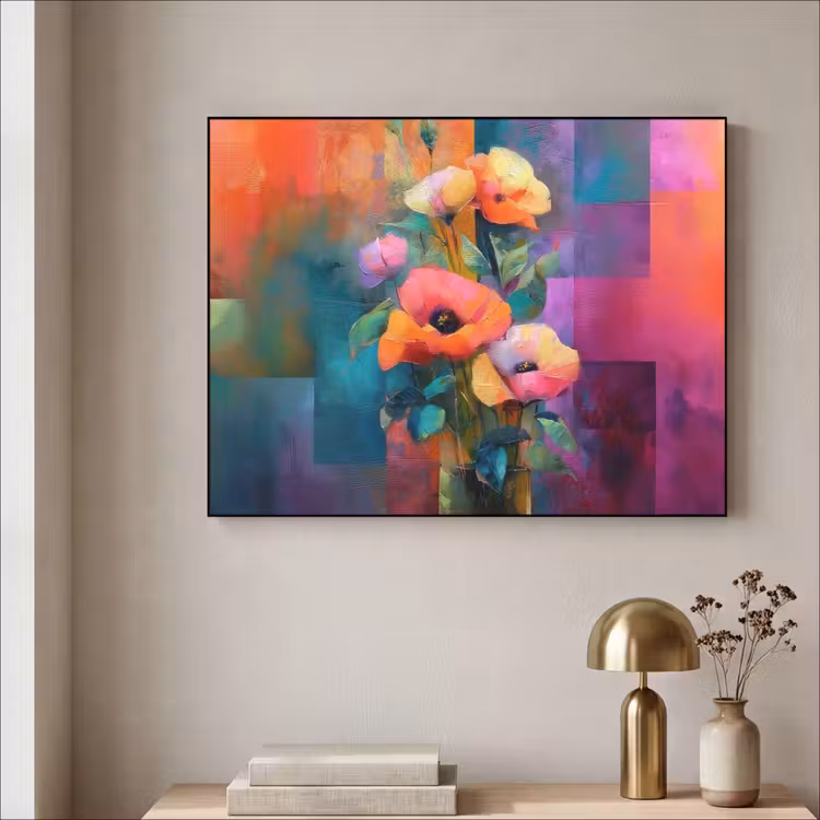 Art Frame - Geometrische kleurvlaken - Modern - Fantasiebloemen — 5