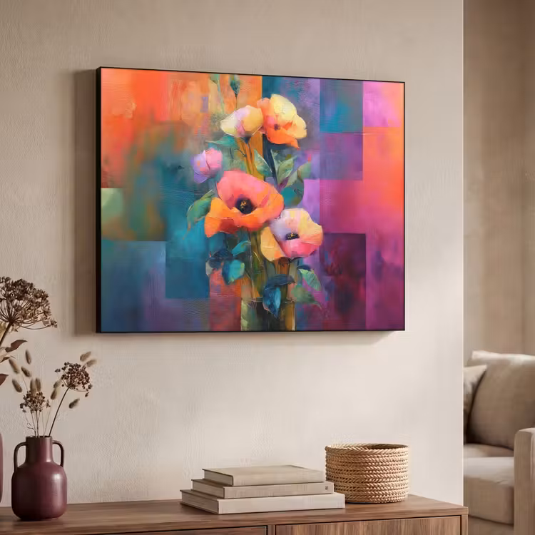 Art Frame - Geometrische kleurvlaken - Modern - Fantasiebloemen — 7