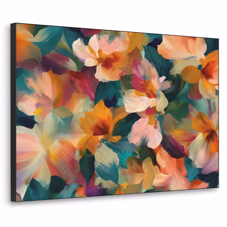 Art Frame - Harmonieus - Abstracte bloemen - Warme tinten — 1