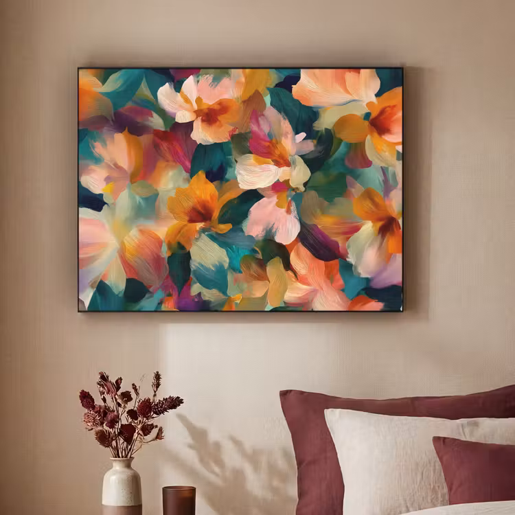 Art Frame - Harmonieus - Abstracte bloemen - Warme tinten — 3
