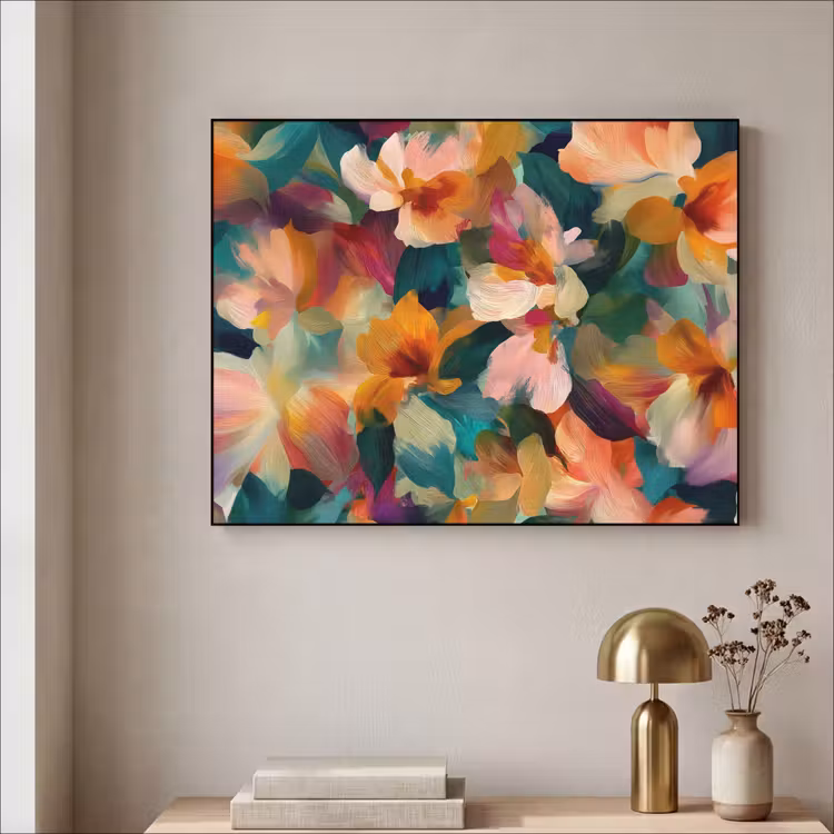Art Frame - Harmonieus - Abstracte bloemen - Warme tinten — 5