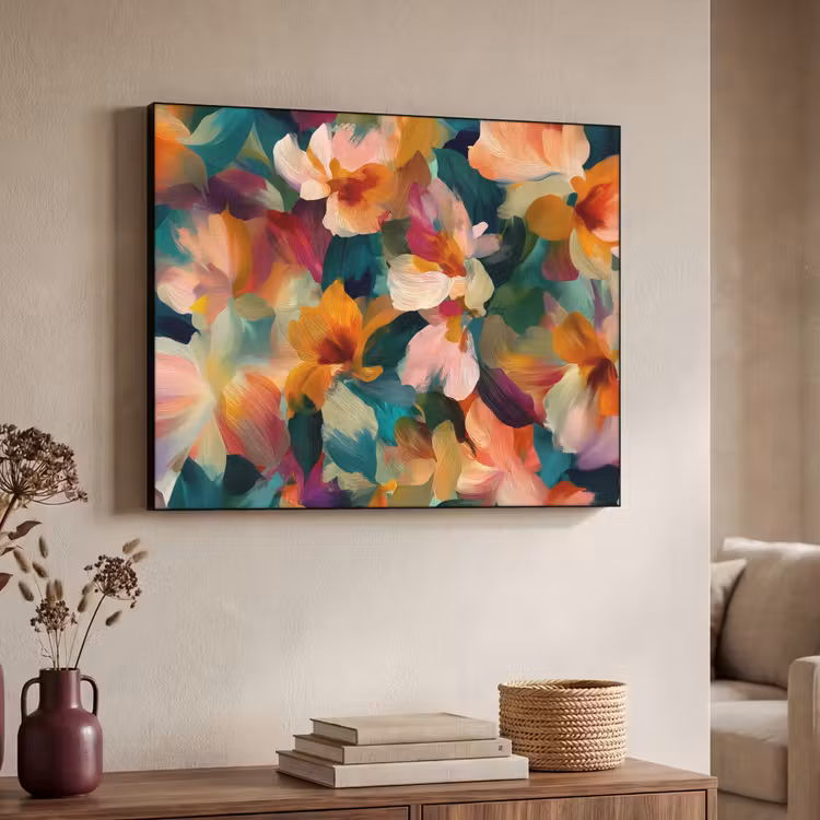 Art Frame - Harmonieus - Abstracte bloemen - Warme tinten — 7