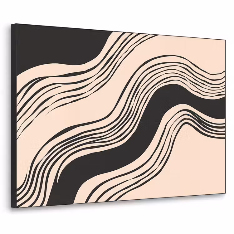 Art Frame - Golven - Zwart - Zandkleur — 1