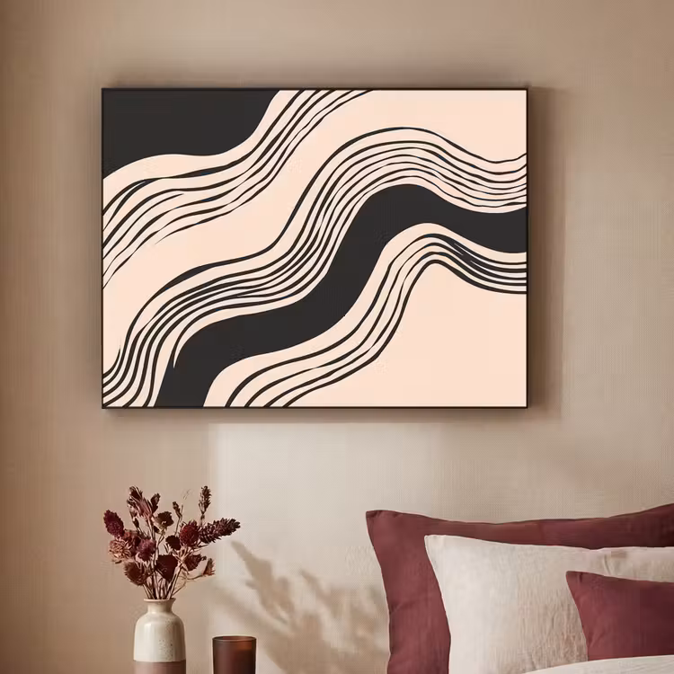 Art Frame - Golven - Zwart - Zandkleur — 3