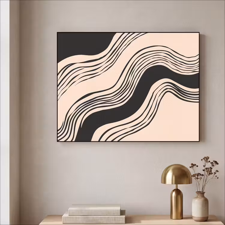 Art Frame - Golven - Zwart - Zandkleur — 5