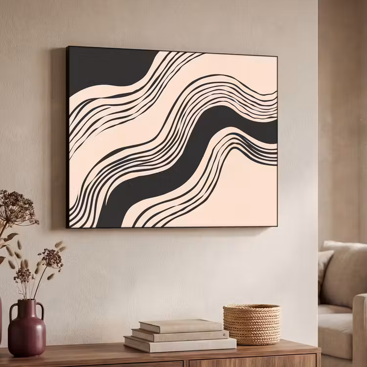 Art Frame - Golven - Zwart - Zandkleur — 7
